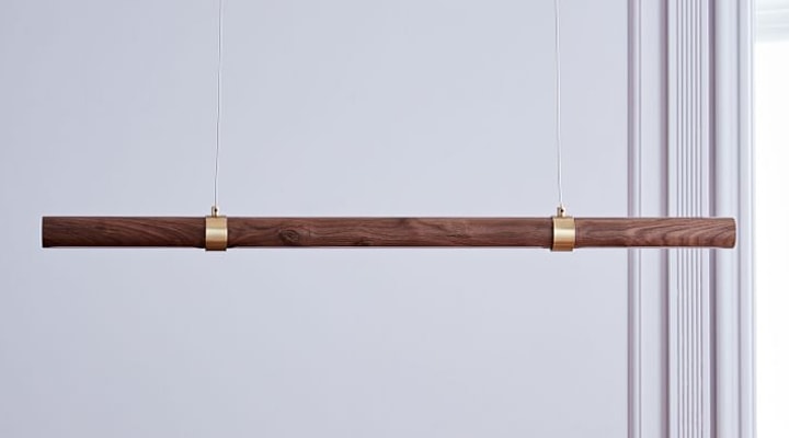 Wood linear pendant light