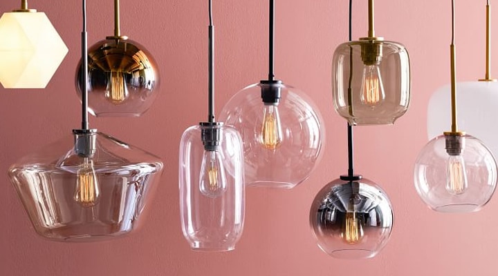 Kitchen lighting ideas - clear glass pendants