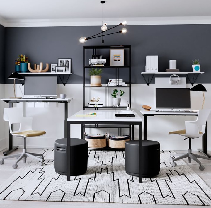 39 Office Decorating Ideas, Home Office Two Desks Ideas