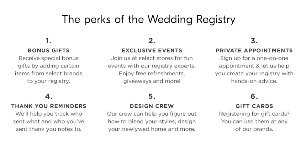 west elm wedding registry perks