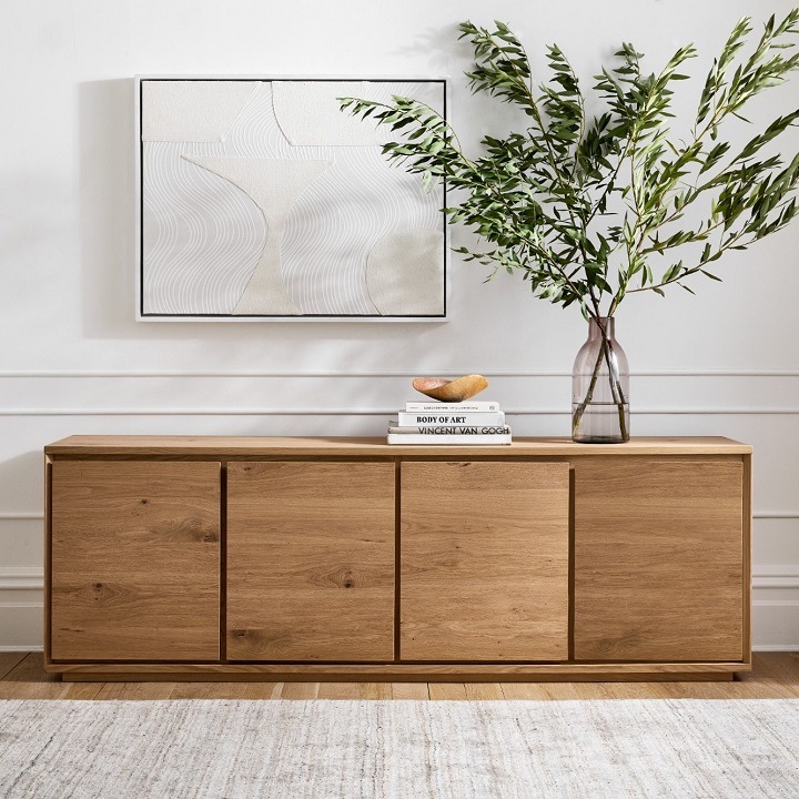 Minimalist media console with clean lines