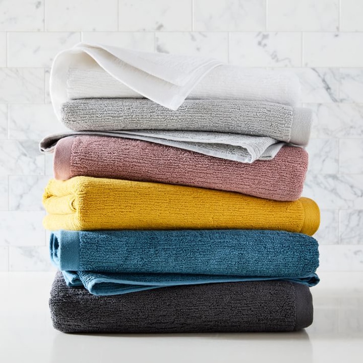 textured towels with different neutral colors