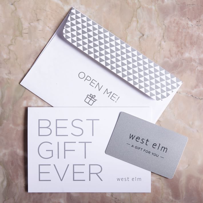 West Elm gift card and envelope
