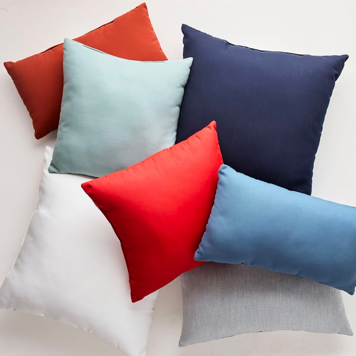 Group of colorful pillows.