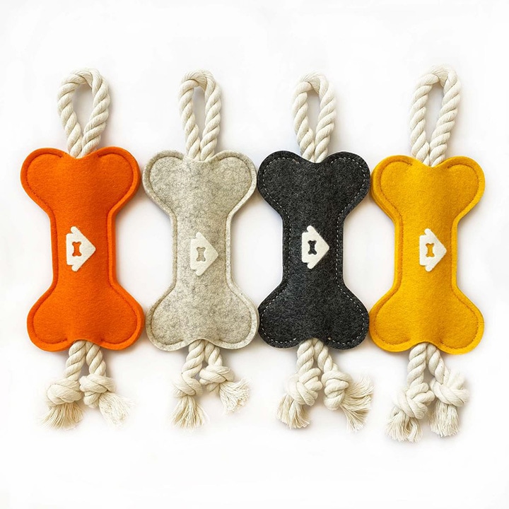 rope toys with felt bones for dogs