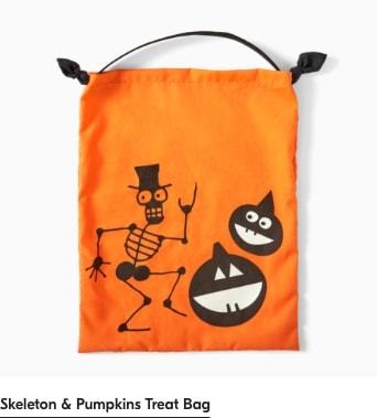 Skeleton & Pumpkins Treat Bag