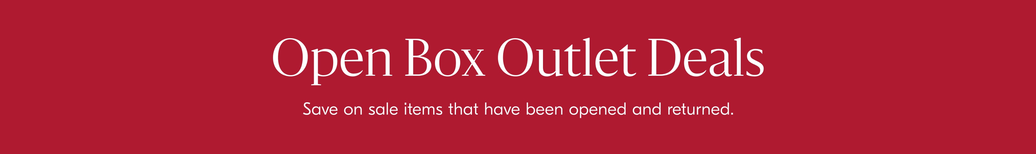 Open Box Outlet Deals