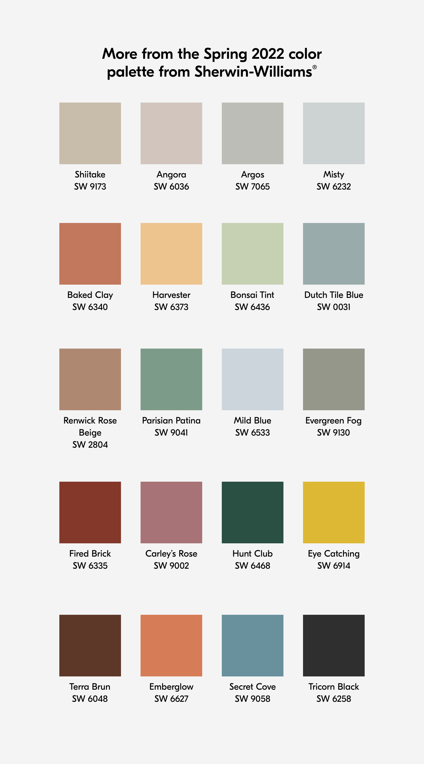 Our paint palettes with sherwin-williams