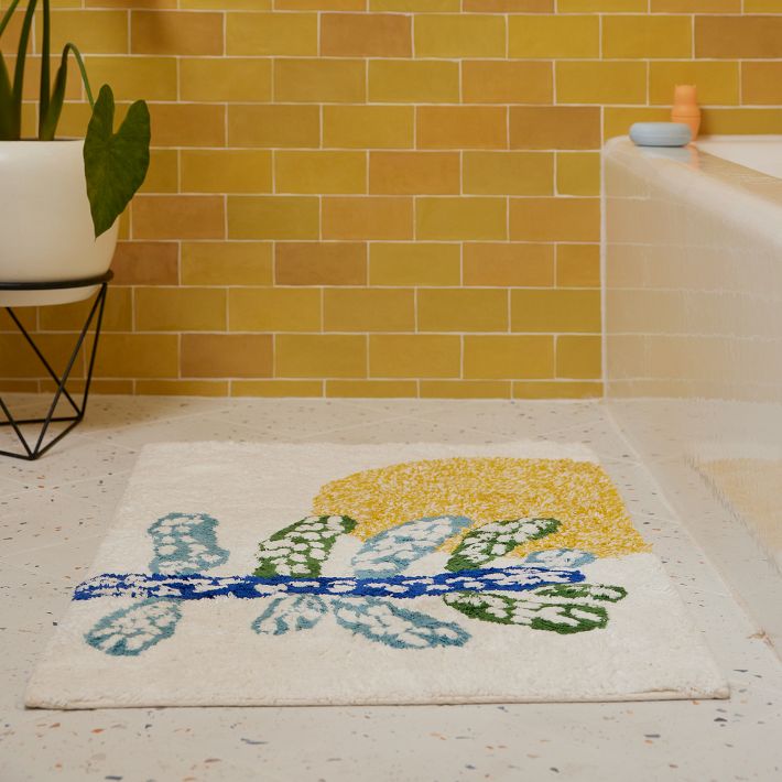 Yellow Sunburst Bath Rug