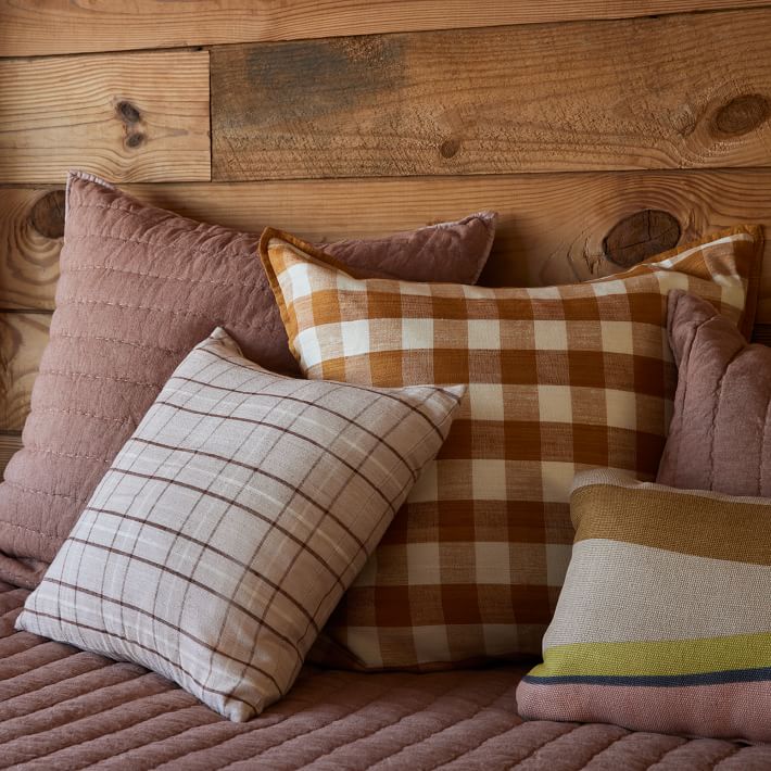 Plaid Lambswool Pillow Cover