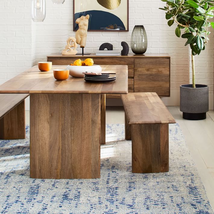 West elm dining table with online bench