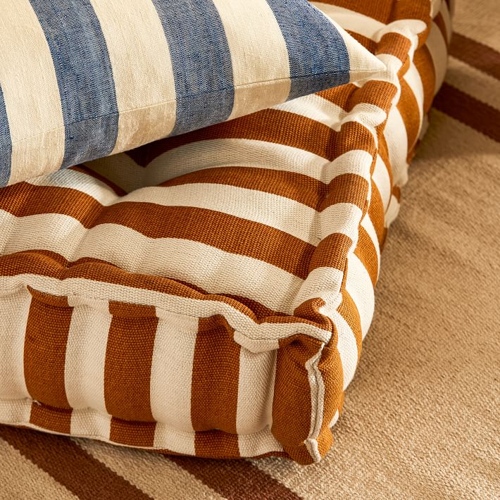 Striped floor pillow on sale