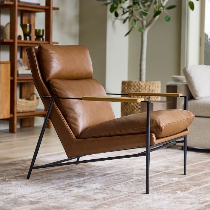 West elm leather lounge chair new arrivals