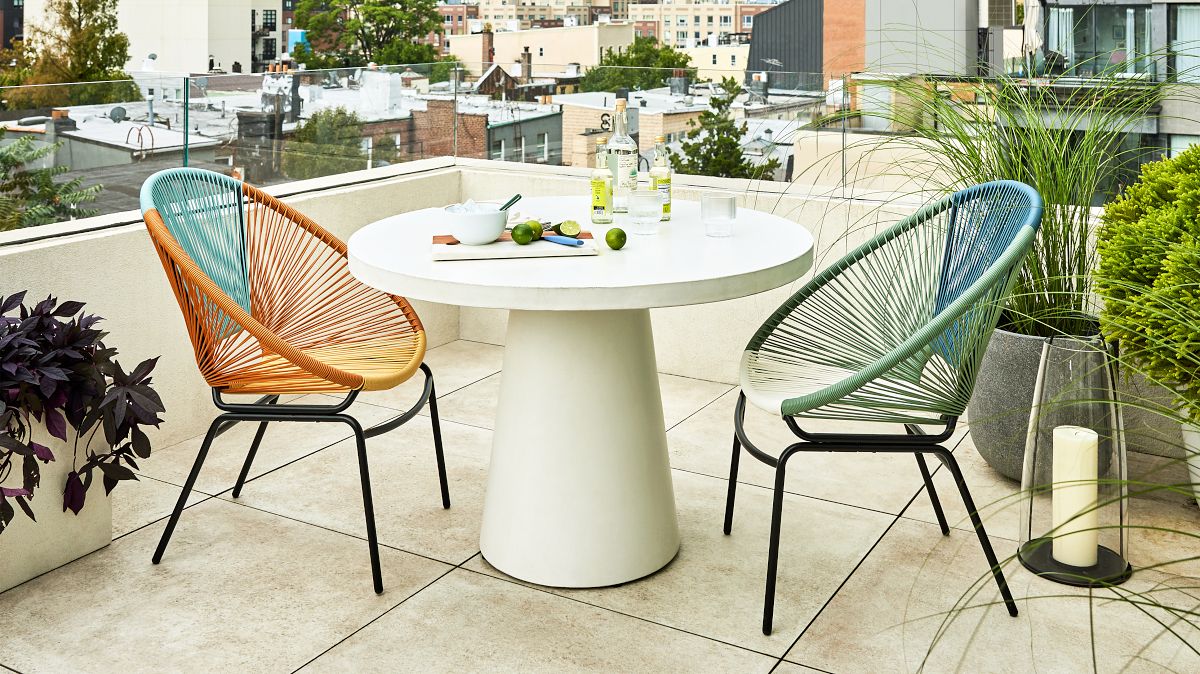 Orange outdoor dining chairs hot sale