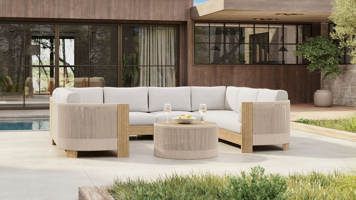 Porto Outdoor 6 Piece U Shaped Sectional 126