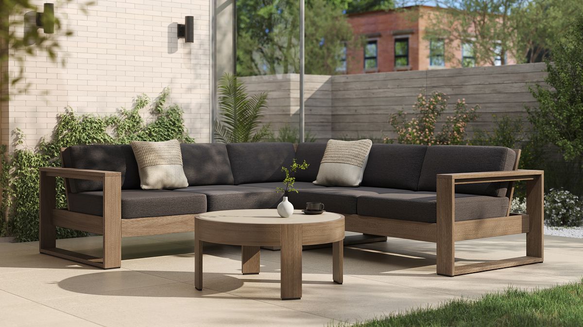 Portside Outdoor 3 Piece L Shaped Sectional 97