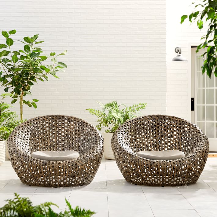 Montauk Outdoor Nest Chair Antique Palm West Elm