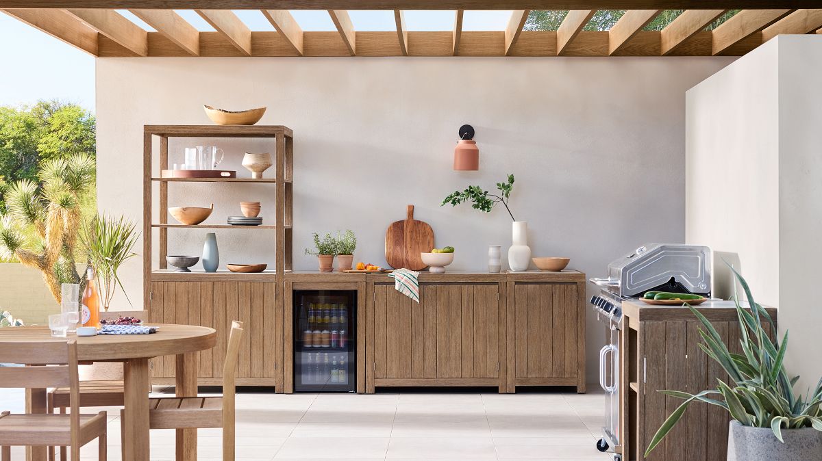 Outdoor buffet online with storage
