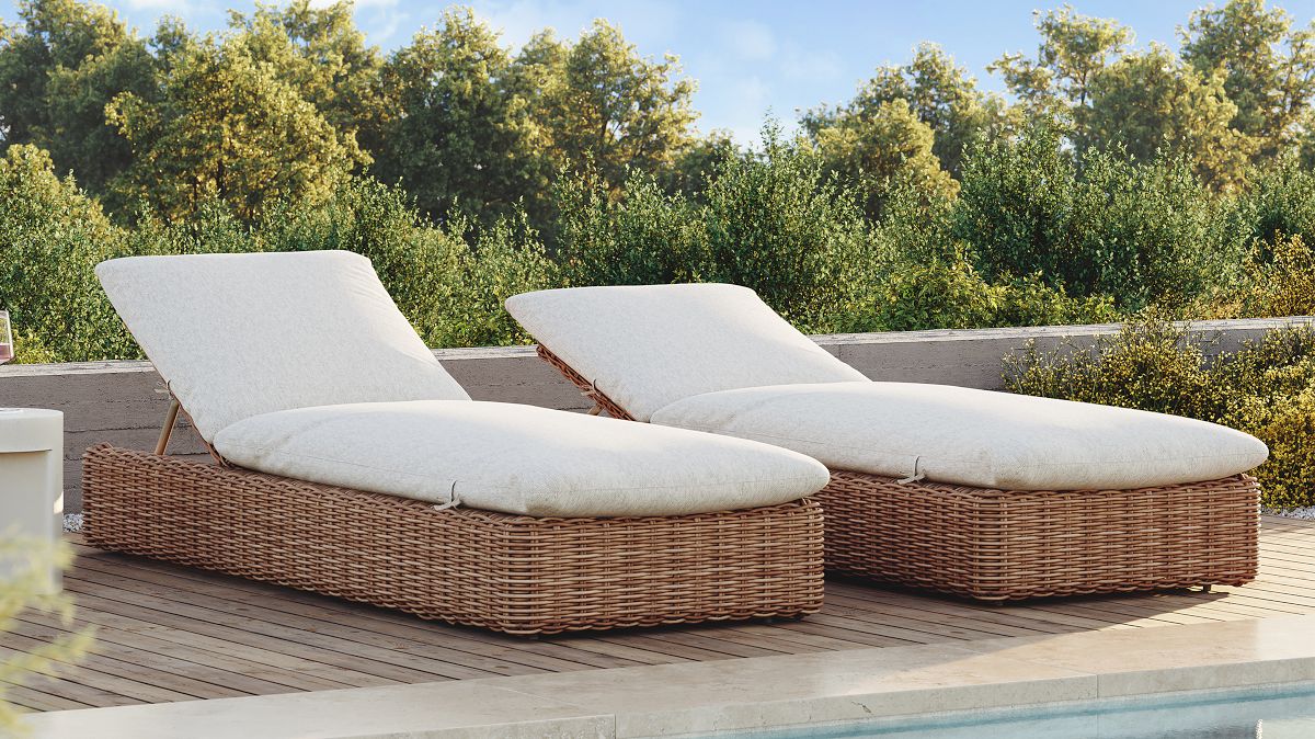 Wicker outdoor chaise on sale