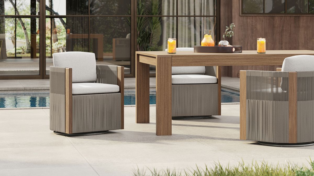Porto Outdoor Swivel Dining Chair West Elm