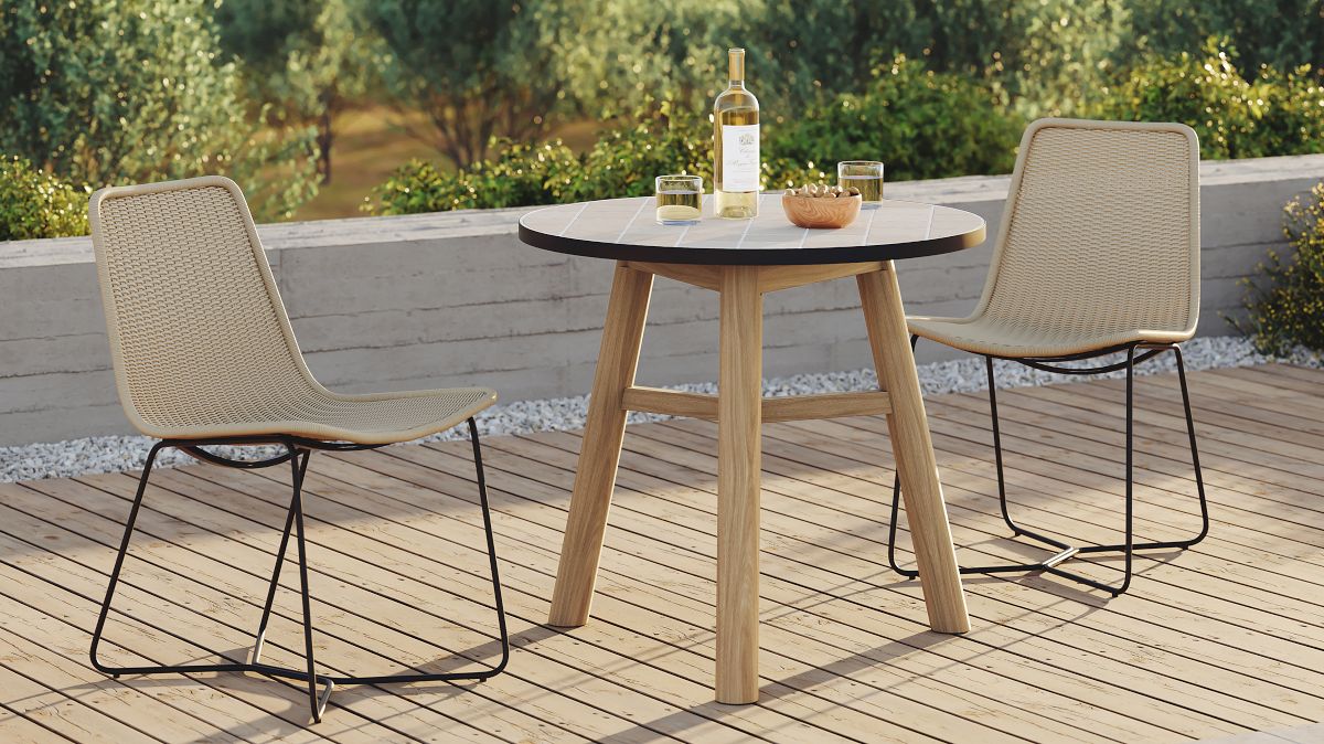 Lima Outdoor Bistro Table Slope Dining Chairs Set West Elm