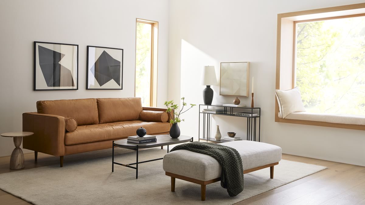 Dennes Leather Sofa 72 88 West Elm