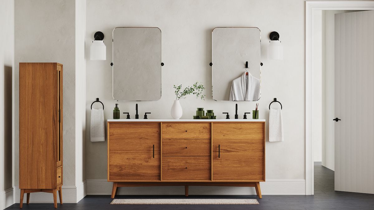 Mid Century Double Bathroom Vanity 63 72 Acorn West Elm