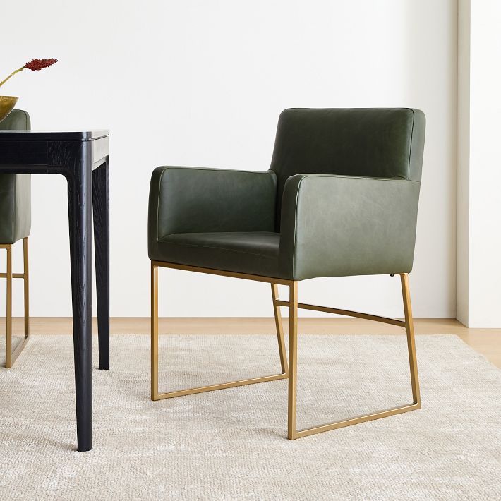 Range Leather Dining Arm Chair Modern Elegance West Elm