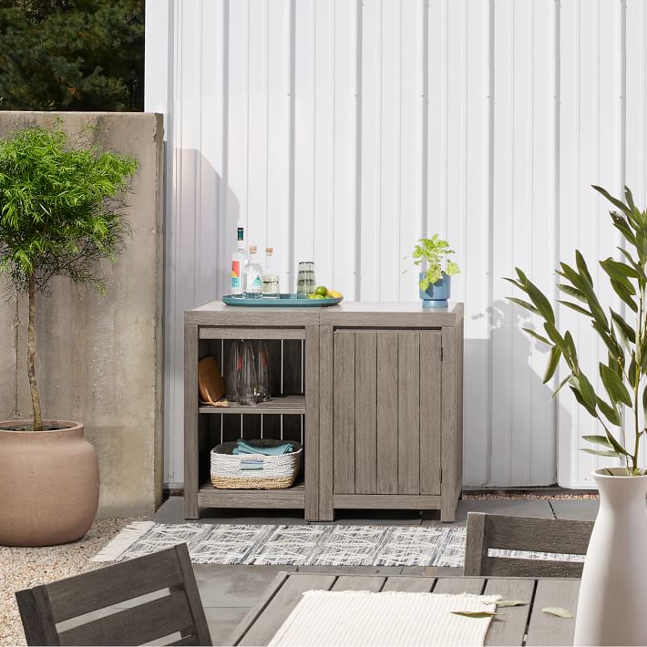 Portside Outdoor Kitchen 1 Door Cabinet Open Shelves Cabinet West Elm