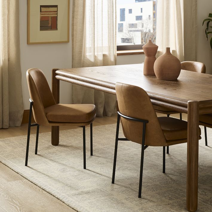 Jack Metal Frame Leather Dining Chair West Elm