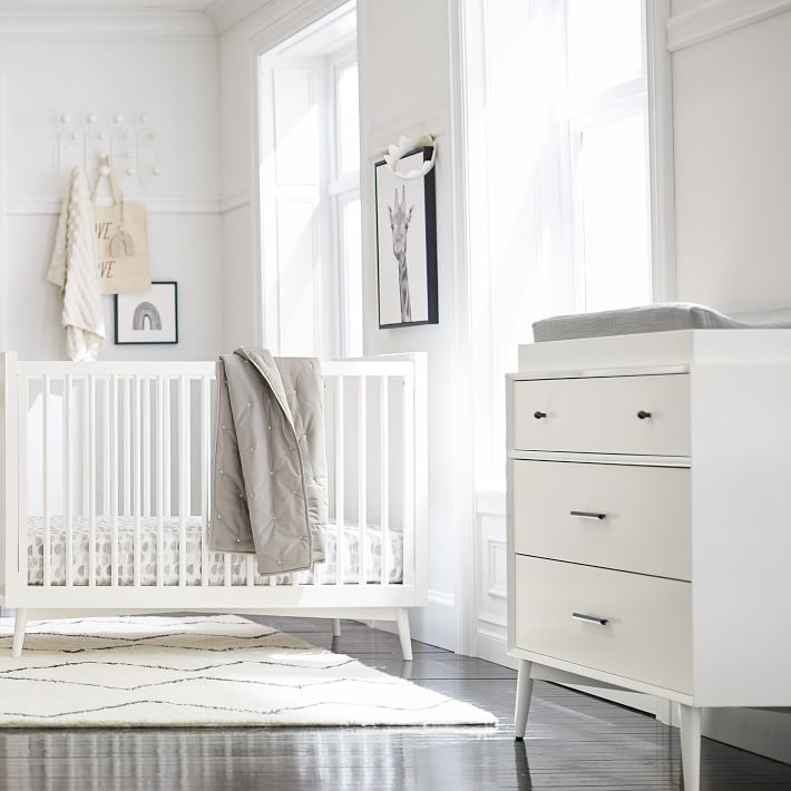 Mid-Century Painted 3-Drawer Changing Table (36")