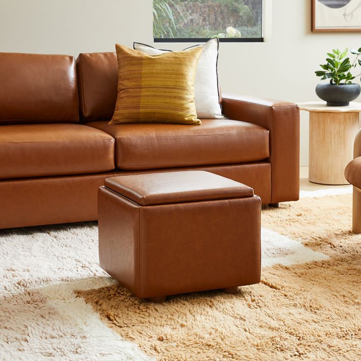 Bowman Leather Storage Ottoman