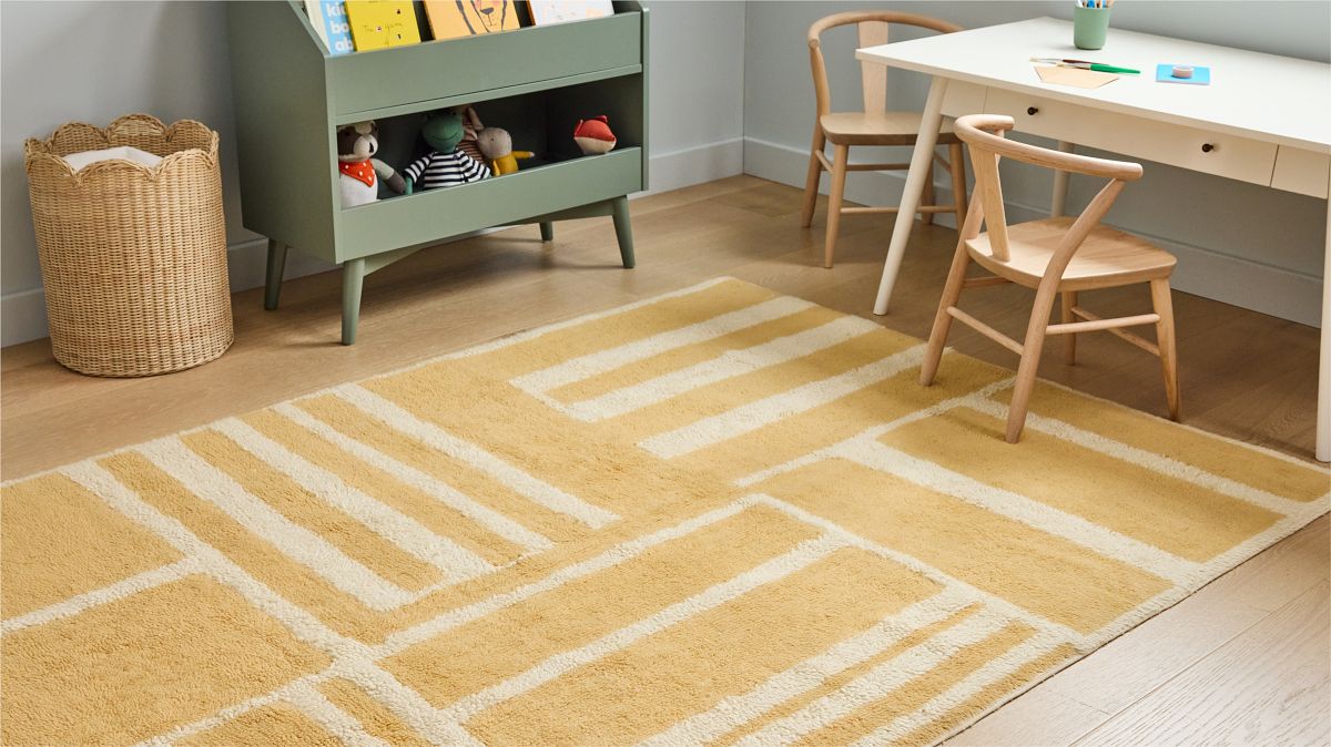 Kids Washable Striped Blocks Rug | West Elm