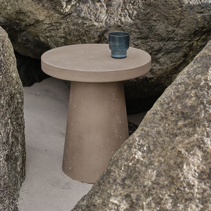 Textured Concrete Outdoor Side Table (18")