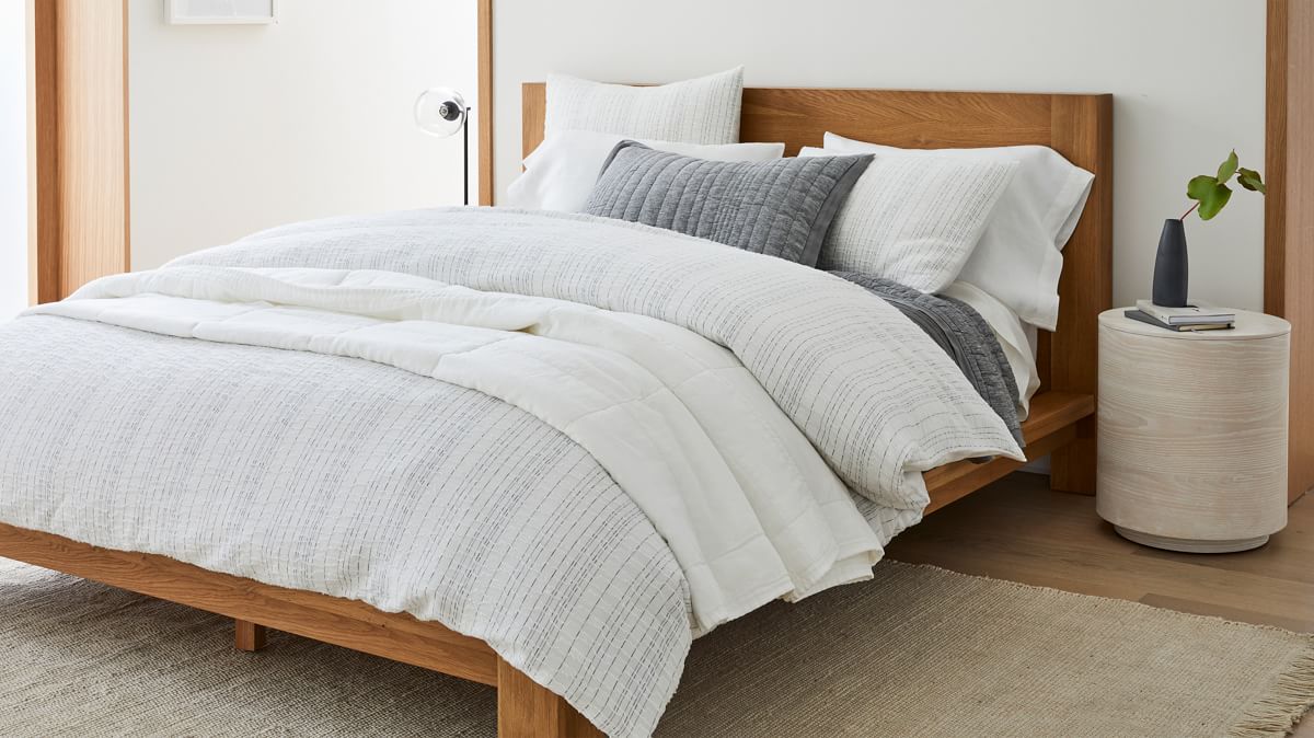 Space-Dyed Clipped Gauze Duvet Cover & Shams | West Elm