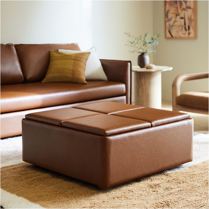 Bowman Leather Storage Ottoman