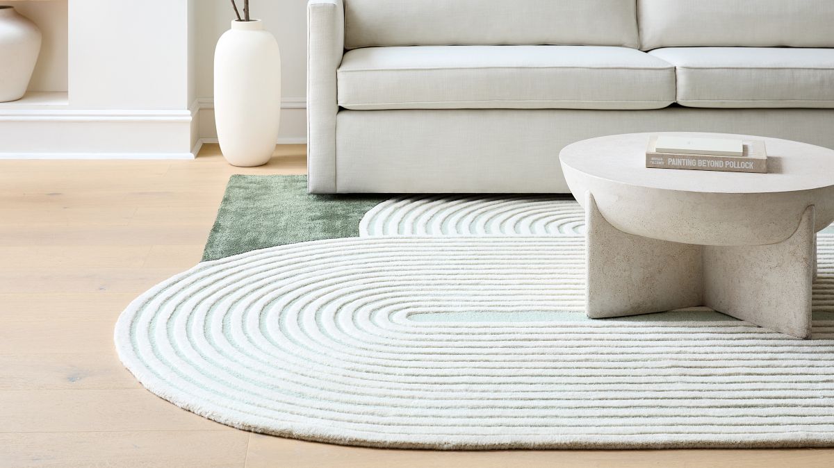 alwayth 　　RUG × ALWAYTH \"PUDDLE RUG\" allen + roth Alvida 5 X 8 (ft) Natural Indoor Chevron