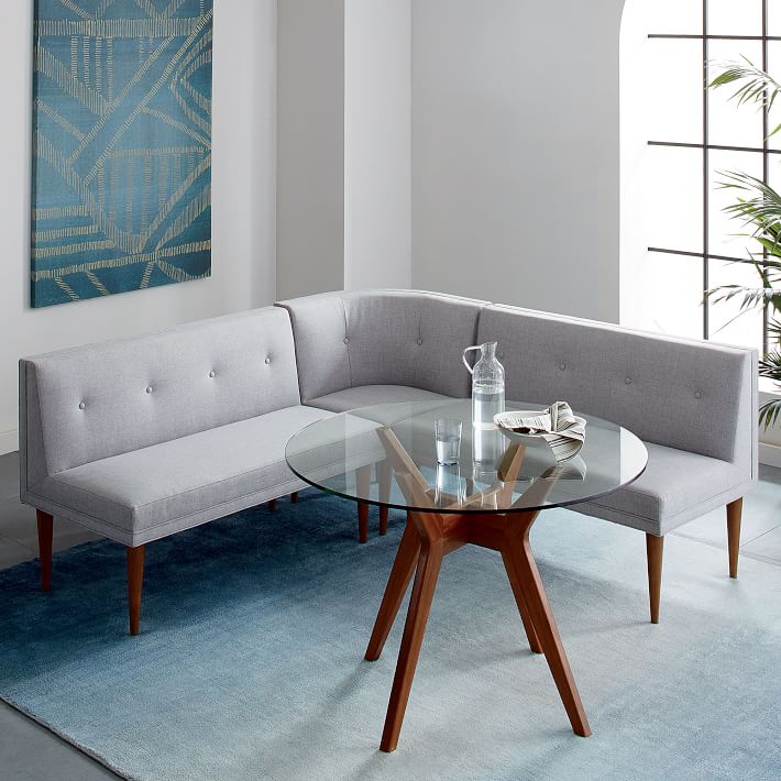 Mid-Century 3-Piece Banquette Large West Elm West Elm