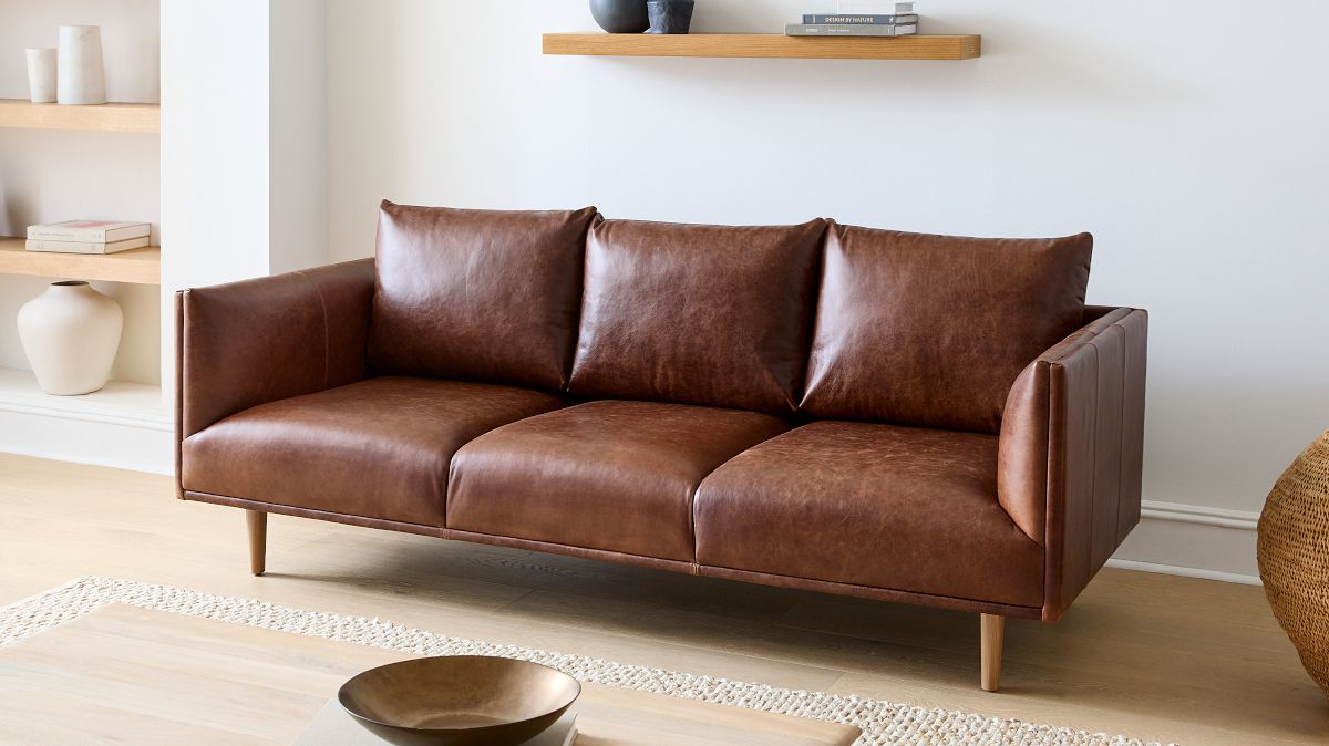 リネン IDEE SOFA Leather Premium Marron 在庫品】DIMANCHE SOFA (2) Leather Premium Marron｜2人掛け｜IDEE