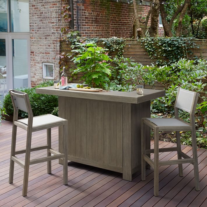 Portside Outdoor Grand Bar w/ Concrete Top | West Elm