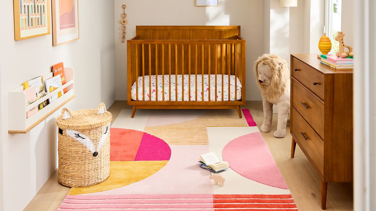 Pieced Circle Rug in Pink Blush | West Elm