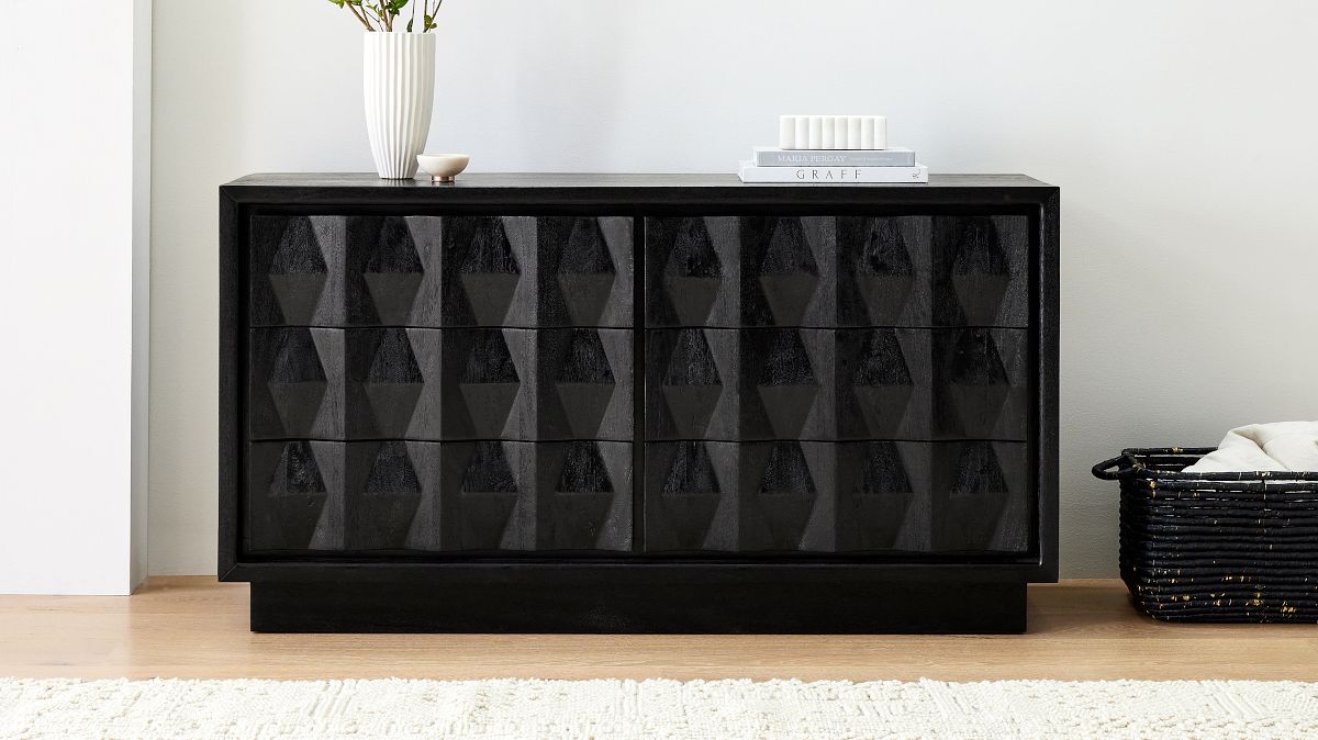 black 6 draw dresser Wilkins Dresser