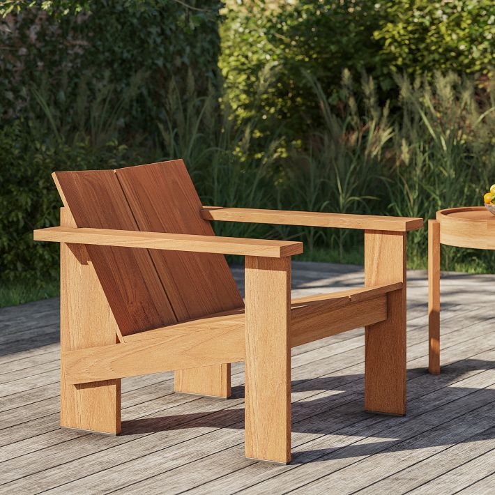 Venice Outdoor Teak Adirondack Chair - Modern Outdoor Seating