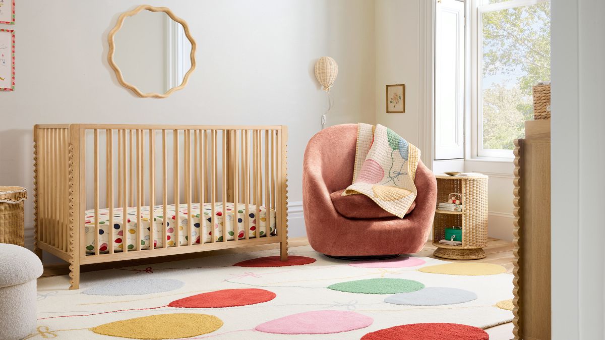 Pink Chicken Balloons Rug | West Elm