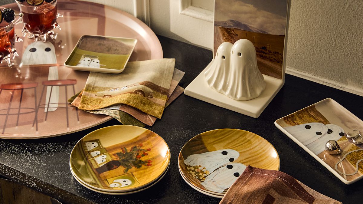 Angela Deane Ghosts Appetizer Plate Sets | West Elm