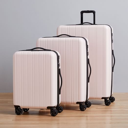 pink hard shell luggage