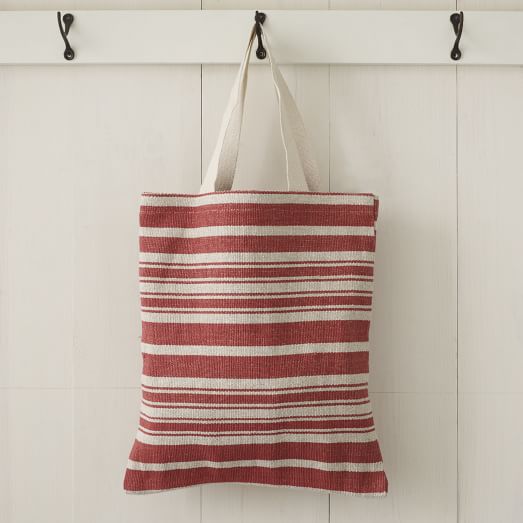 striped tote bag