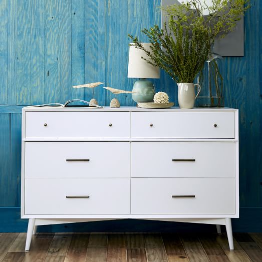 Mid Century 6 Drawer Dresser White Mid Century 6 Drawer Dresser White