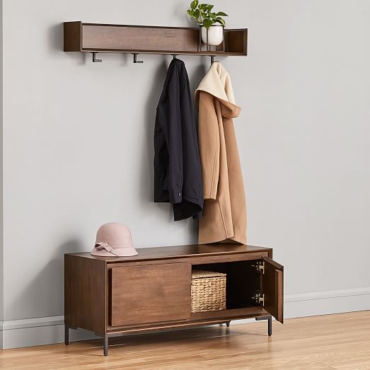 entryway bench and hooks set