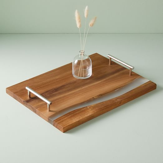 large wooden tea tray